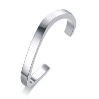 pulsera brazalete de acero inoxidable, pulido, unisexo, 7mm, diámetro interior:aproximado 55mm, Vendido por UD