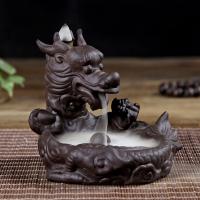 Incense Smoke Flow Backflow Holder Ceramic Incense Burner, Porcelain, Dragon 