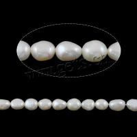 Perles nacres baroques de culture d'eau douce , perle d'eau douce cultivée, naturel, blanc, grade A, 8-9mm Environ 0.8mm pouce, Vendu par brin