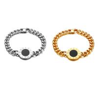 Stainless Steel Chain Bracelets, plated, Unisex & twist oval chain & enamel 9mm Approx 8 Inch 