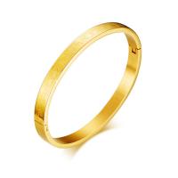 Stainless Steel Bangle, gold color plated, polished & for woman, 6mm, Inner Approx 60mm 