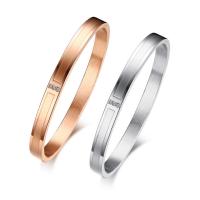 Stainless Steel Bangle, plated, Unisex & for couple & with rhinestone 6mm, Inner Approx 59mm 