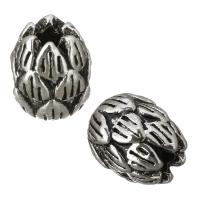 Zinc Alloy Flower Beads, antique silver color plated Approx 1.5mm 