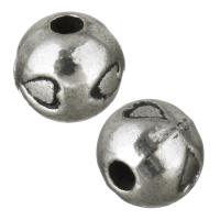 Zinc Alloy Jewelry Beads, Round, antique silver color plated Approx 1mm 