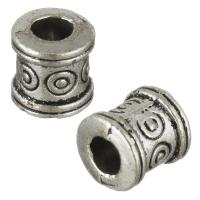 Zinc Alloy Large Hole Beads, Column, antique silver color plated Approx 3mm 