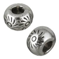 Zinc Alloy Large Hole Beads, Wheel, antique silver color plated Approx 3mm 