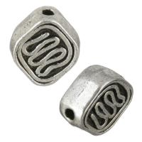 Zinc Alloy Jewelry Beads, Rhombus, antique silver color plated Approx 1mm 