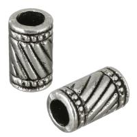 Zinc Alloy Large Hole Beads, Column, antique silver color plated Approx 4mm 