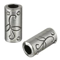 Zinc Alloy Large Hole Beads, Column, antique silver color plated Approx 3mm 