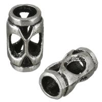 Zinc Alloy European Beads, Column, antique silver color plated, without troll & hollow Approx 5mm 
