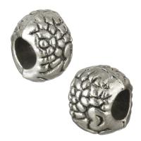 Zinc Alloy European Beads, antique silver color plated, without troll Approx 5mm 