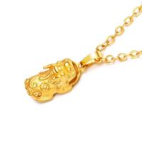 Brass Jewelry Necklace, with 2.36lnch extender chain, Fabulous Wild Beast, real gold plated, oval chain & for woman, 20mm Approx 20 Inch 