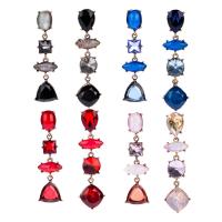 Zinc Alloy Drop Earring, with Resin & Acrylic, plated, for woman & faceted 