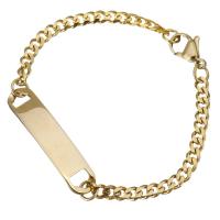 Stainless Steel Children Bangle, gold color plated, for children & curb chain 3.5mm Approx 5.5 Inch 