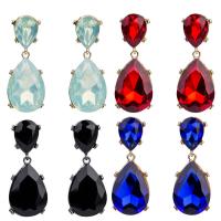 Resin Zinc Alloy Earring, with Resin, Teardrop, plated, for woman & faceted 