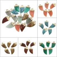 Gemstone Brass Pendants, with Brass, gold color plated Approx 1mm 