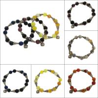 Gemstone Bracelet, with Zinc Alloy, Round, antique silver color plated & Unisex, 10mm Approx 7.5 Inch 