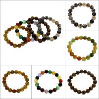 pierre gemme bracelet, Rond, différents matériaux pour le choix & unisexe, 10mm Environ 7.5 pouce, Vendu par brin