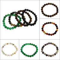 pierre gemme bracelet, Rond, différents matériaux pour le choix & unisexe, 8mm Environ 7.5 pouce, Vendu par brin