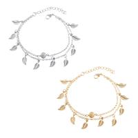 Fashion Zinc Alloy Bracelets, with 2.3lnch extender chain, Leaf, plated, vintage & oval chain & for woman Approx 7.8 Inch 