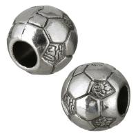 Zinc Alloy European Beads, Drum, antique silver color plated, without troll Approx 4.5mm 