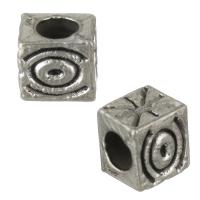 Zinc Alloy Jewelry Beads,  Square, antique silver color plated Approx 2.5mm 
