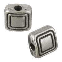 Zinc Alloy Jewelry Beads,  Square, antique silver color plated Approx 1.5mm 