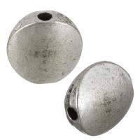 Perles plates en alliage de zinc , Plat rond, Plaqué de couleur d'argent Environ 1.5mm, Vendu par PC