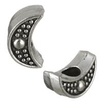 Zinc Alloy European Beads, Moon, antique silver color plated, without troll Approx 4.5mm 