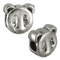Zinc Alloy European Beads, Panda, antique silver color plated, without troll Approx 4.5mm 