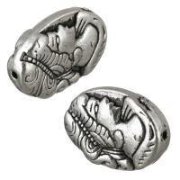 Zinc Alloy Flat Beads, Flat Oval, antique silver color plated Approx 1mm 