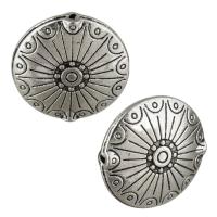 Zinc Alloy Flat Beads, Flat Round, antique silver color plated Approx 1mm 