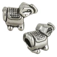 Zinc Alloy European Beads, Elephant, antique silver color plated, without troll Approx 4.5mm 
