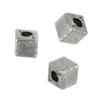 Zinc Alloy Jewelry Beads,  Square, antique silver color plated 