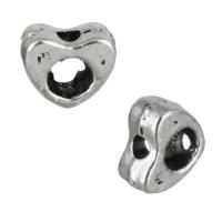 Zinc Alloy Heart Beads, antique silver color plated Approx 1mm 