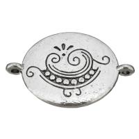 Zinc Alloy Charm Connector, Flat Oval, antique silver color plated, 1/1 loop Approx 2mm 