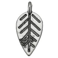 Zinc Alloy Leaf Pendants, antique silver color plated Approx 1.5mm 