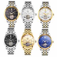 Collection de montres TEVISE®, acier inoxydable, avec cadran en alliage de zinc & verre, Placage, 30M étanche & montre mécanique & pour homme, plus de couleurs à choisir Environ 7.8 pouce, Vendu par brin