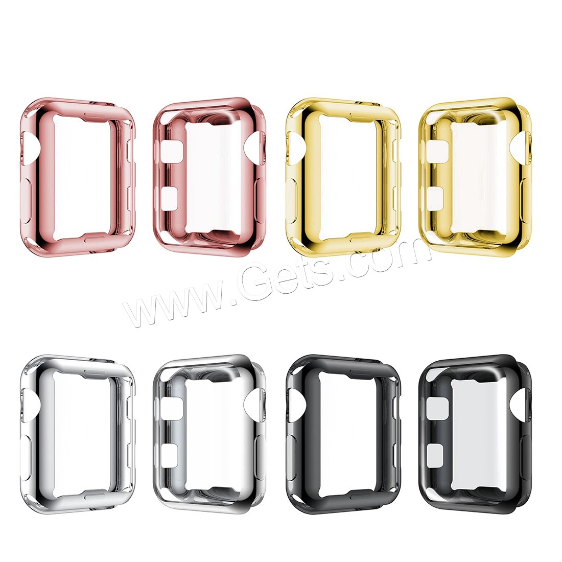 TPU Watch Crash-proof Frame, plated, with packing box & for apple watch & different size for choice, more colors for choice, Sold By PC