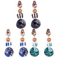 Zinc Alloy Drop Earring, with Plank & Resin, plated, for woman 