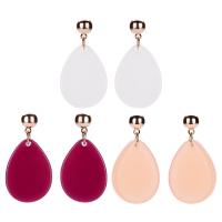 Resin Zinc Alloy Earring, with Resin, Teardrop, plated, Bohemian style & for woman 