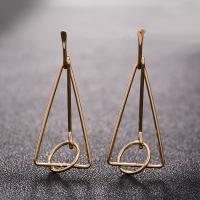 Zinc Alloy Drop Earring, stainless steel post pin, Triangle, plated, for woman lead & cadmium free, 10-40mm 