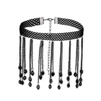 Fashion Choker Necklace, Iron, with Crystal, with 5cm extender chain, painted, twist oval chain & for woman, 300mm Approx 11.5 Inch 