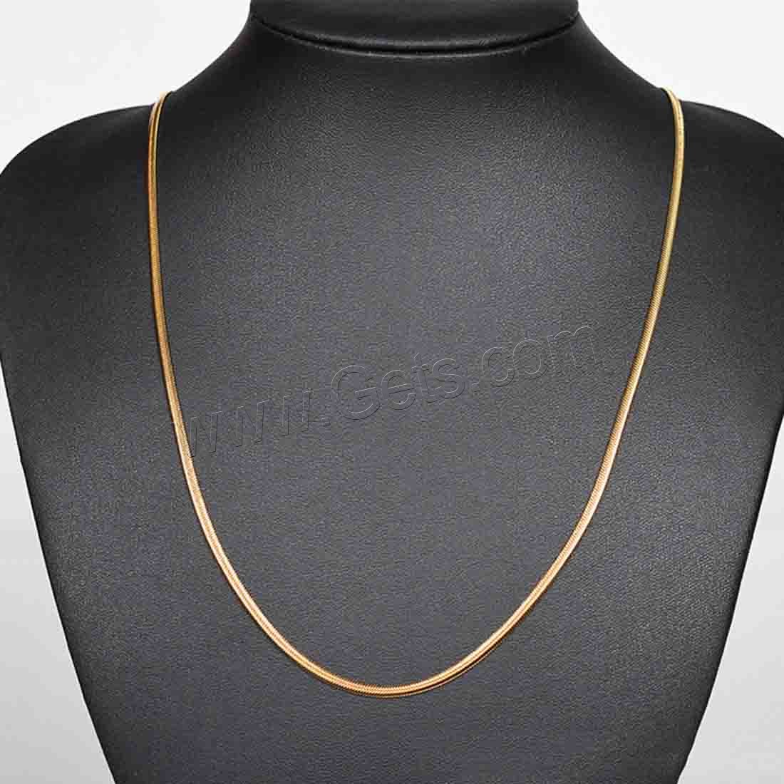 Stainless Steel Chain Necklace, 316L Stainless Steel, gold color plated, Unisex & different size for choice & snake chain, Sold By Strand