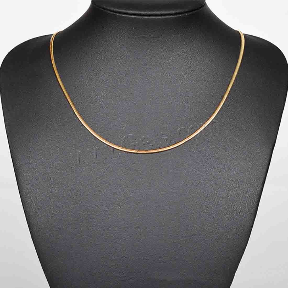 Halskette, 316 L Edelstahl, goldfarben plattiert, unisex & verschiedene Größen vorhanden & Schlangekette, verkauft von Strang