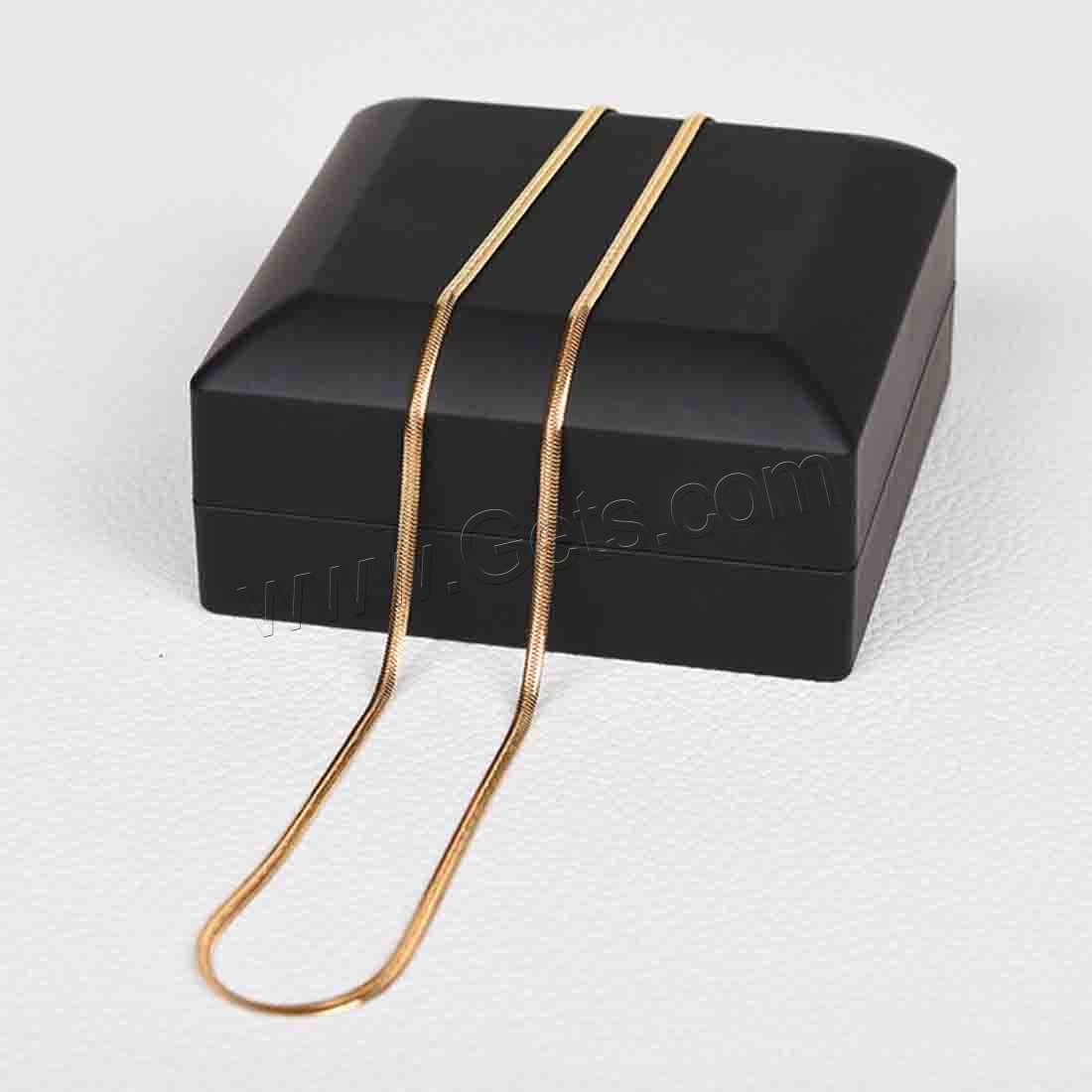 collier de chaîne en inox , acier inoxydable 316L, Placage de couleur d'or, unisexe & normes différentes pour le choix & chaîne serpent, Vendu par brin