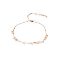 Stainless Steel Anklets Jewelry, 316L Stainless Steel, with 2lnch extender chain, rose gold color plated, oval chain & for woman Approx 8.7 Inch 