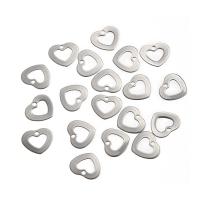 Colgantes del corazón de acero inoxidable, color original, 13x16mm, agujero:aproximado 1mm, 10PCs/Bolsa, Vendido por Bolsa