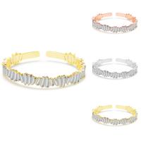 Cubic Zirconia Brass Bracelets, plated, open & for woman & with cubic zirconia nickel, lead & cadmium free, 60mm, Inner Approx 60mm Approx 7 Inch 