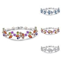 Cubic Zirconia Brass Bracelets, platinum plated, for woman & with cubic zirconia nickel, lead & cadmium free, 180mm Approx 7 Inch 